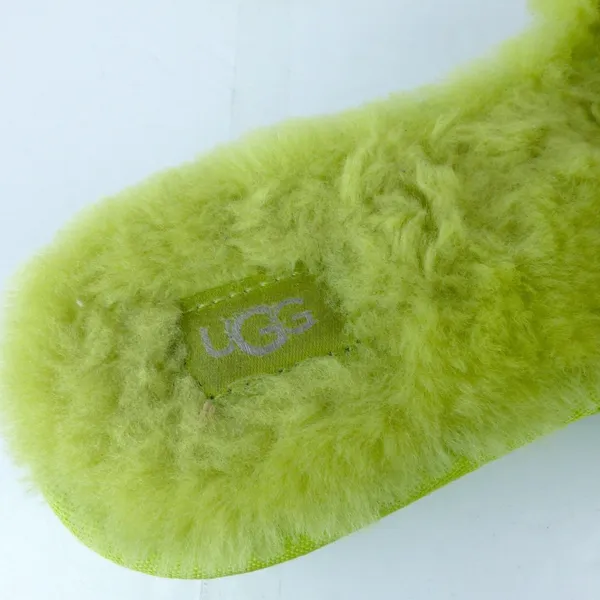 UGG Cozette Slides Womens 8 Electric Lime Sheepskin Fur Slip On Sandals Y2K - Image 9