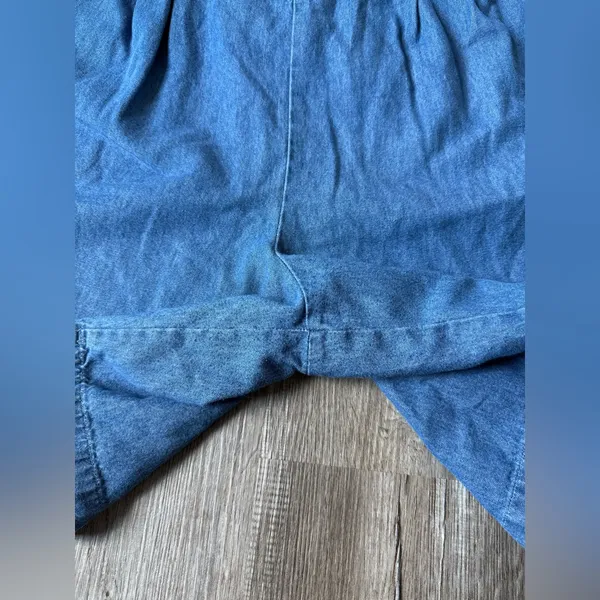VTG Denim Beaded Blue High Waisted Women's Mom Shorts Hippie Boho Size L XL 32 - Image 4