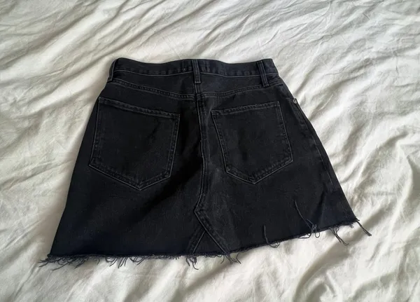Quinn black denim distressed mini Jean skirt 28 - Image 8