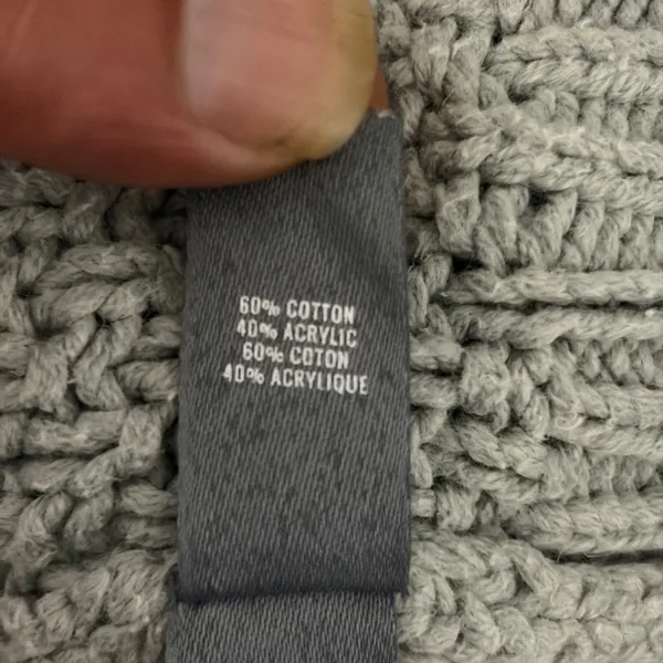 Aerie Women Light Blue Grey Cable Knit Pullover Sweater Size Large Crew Neck - Image 4
