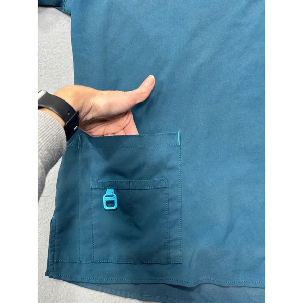 Carhartt Scrub Top V-Neck Teal Blue Medical Uniform Workwear Top Size S‎ - Image 4