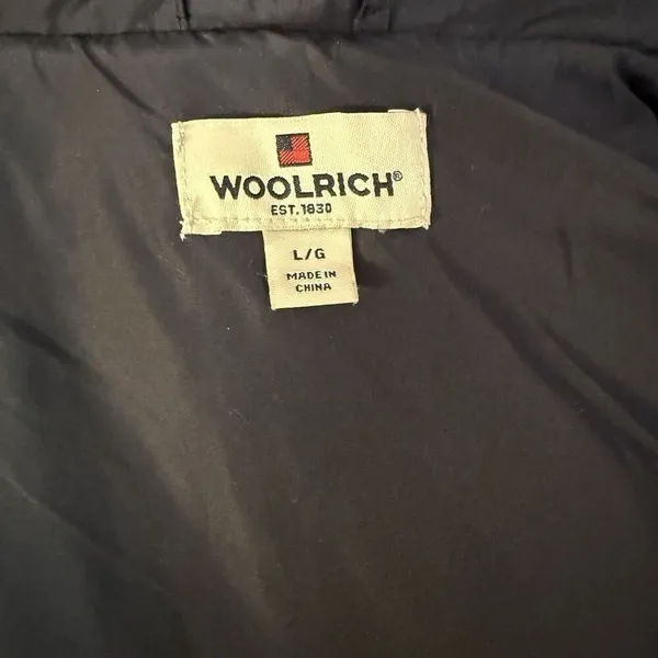 Woolrich Duck Down Puffer Vest Women Sz LG Black Quilted Mock‎ Neck Pockets Zip - Image 4