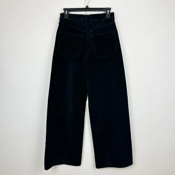 Madewell Superwide Leg Pants Corduroy Black High Rise Stretch Cotton US 25 NWT - Image 14