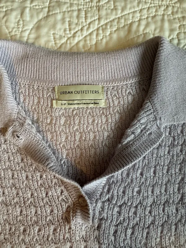 Urban Outfitters Light Purple Knit Cropped Polo - Image 4