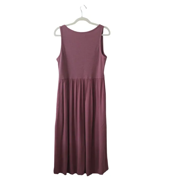 Frye Ladies Women's Button Front Midi Dress Size L Pockets Mauve‎ Pink - Image 3