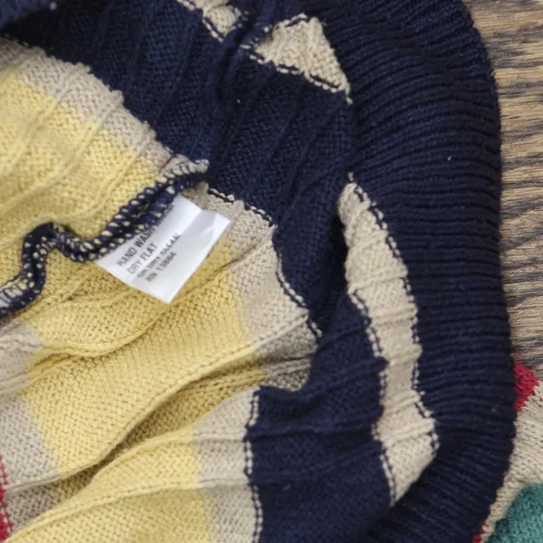 Titleist by Corbin Womens Vintage Striped Silk Blend Sweater Yellow Multi XL - Image 4