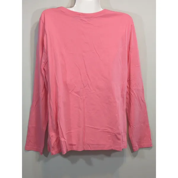 Lauren Ralph Lauren Pink Crew Neck Cotton Top Womens XL Coastal‎ grandma Barbie - Image 4