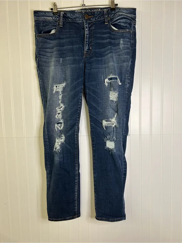 American Eagle Vintage Collection Distressed Super Stretch Jeggings 14 Short - Image 2