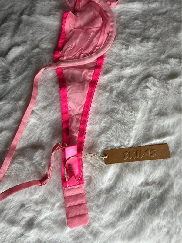 SKIMS Romance Silk Chiffon Balconette Bra – Bubblegum Pink – 34C – NWT - Image 3