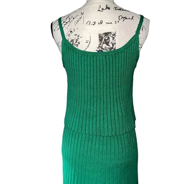 Scoop‎ NYC green 2-piece tank sweater & skirt set small 4-6 - Image 4
