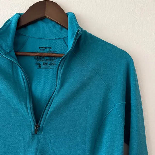 Patagonia Women's Capilene Midweight Zip-Neck Baselayer Top Turquoise S - Image 3