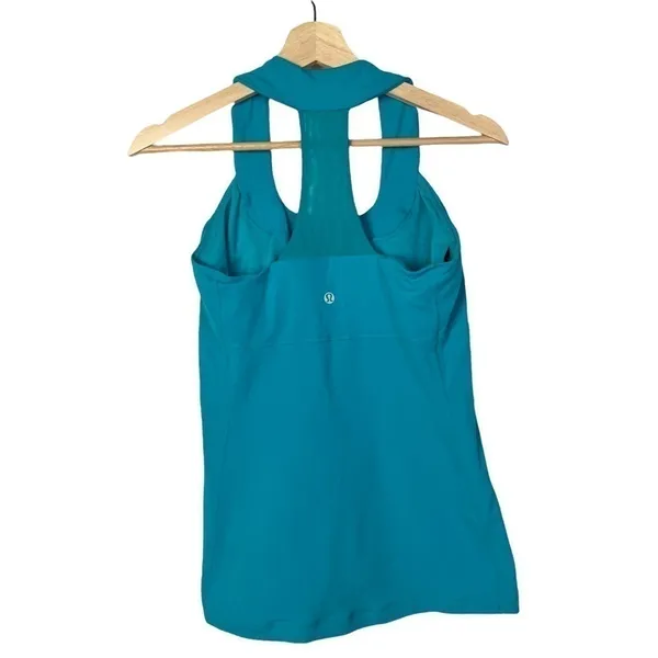 Lululemon Scoop Neck Luon Athletic Tank Top Surge Teal Blue‎ 8 - Image 4