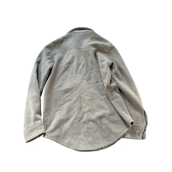 TNA Aritzia Sweatfleece Cozy Fleece Boyfriend Fit Shacket‎ Shirt Jacket XS Taupe - Image 2
