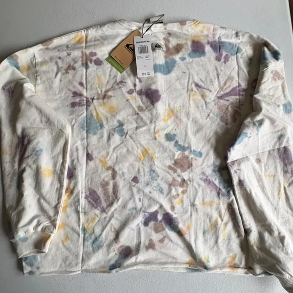 NWT Quiksilver tie-dye, multicoloured long sleeve shirt - Image 2