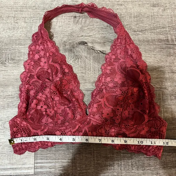 FREE PEOPLE Intimately Galloon Lace Halter Bra in Rose - Image 7