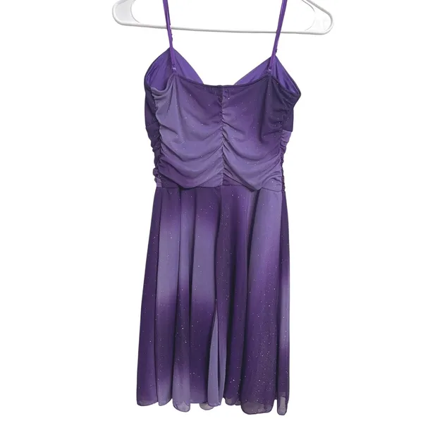Vintage Y2K Ruby Rox Purple Ombre Glitter Dress Ruched Fairy Whimsigoth Size M - Image 2