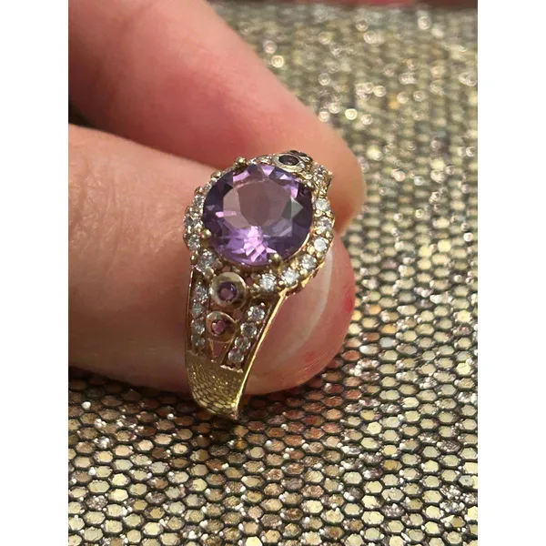 925 sterling silver gold tone ring band size 8 g24 4.34g - Image 4