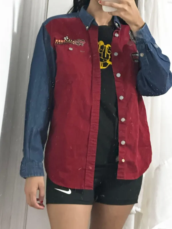 vintage denim jean motorcycles buttondown longsleeve - Image 6