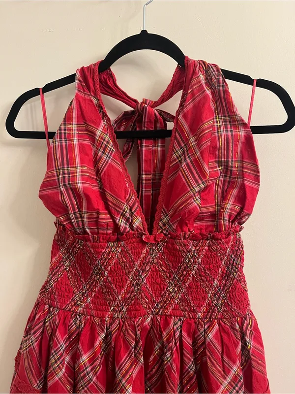LoveShackFancy Deanna Halter Dress Large - Image 4
