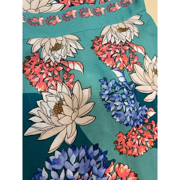 Agua Bendita Darmy blue floral Maxi halter Dress Large - Image 4