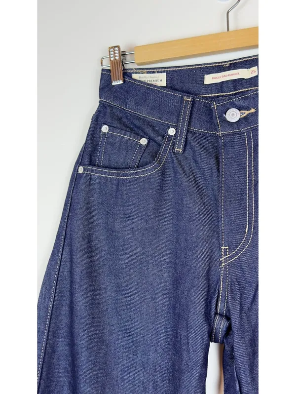 Levi’s Premium Baggy Dad Barrel Jeans Women 25x32 Dark Wash NWT 100% Cotton - Image 8