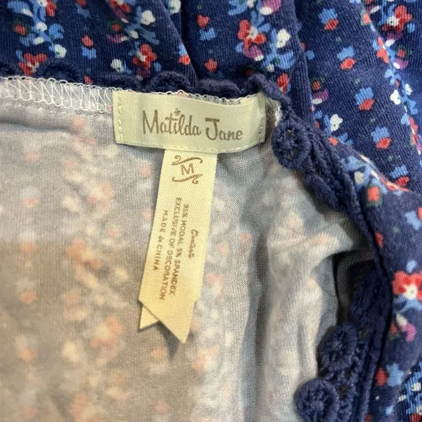 Matilda Jane Blue Floral Beyond The Horizon Racerback Tunic Tank Top Medium - Image 5