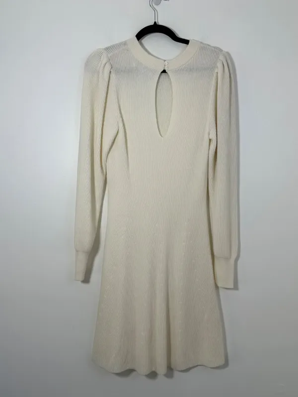 NEW Abercrombie & Fitch Size Large Cream Ribbed Knit Long-Sleeve Dress Boho NWT - Image 2