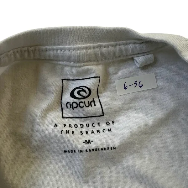 Rip Curl White Printed Crop T-shirt Women Size Medium | 6-36 - Image 3