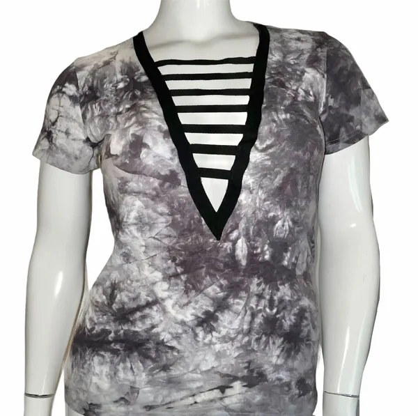SheIn Ladder Neck Tie Dye Tee - Image 5