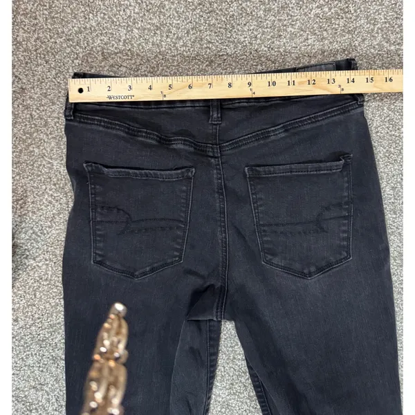American Eagle Curvy Hi-Rise Jegging Black Skinny Jeans Womens 10 Regular - Image 4