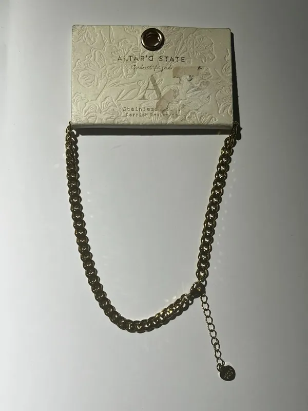Altar’d State A Gold Tone Stainless Steel Choker Necklace NWT - Image 3