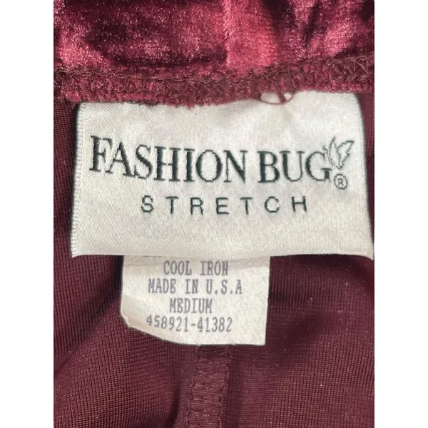VTG Y2K 90s Fashion Bug Crushed Velvet Gothic 2-Piece Set Skirt Set M Burgundy - Image 9