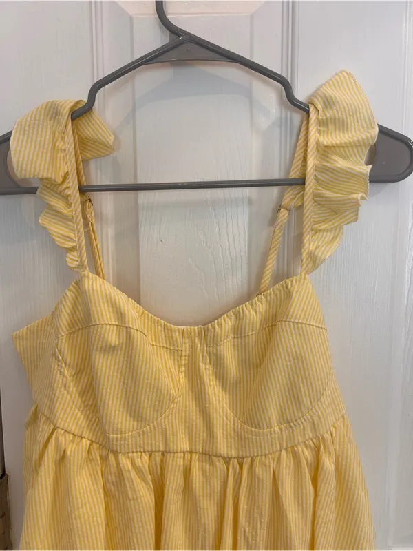 Women’s Yellow Babydoll Mini Sundress - Image 2