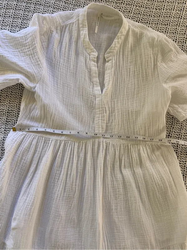 Anthropologie White Kallie Flowy Maxi Tiered Dress Medium Relaxed Summer Boho - Image 6