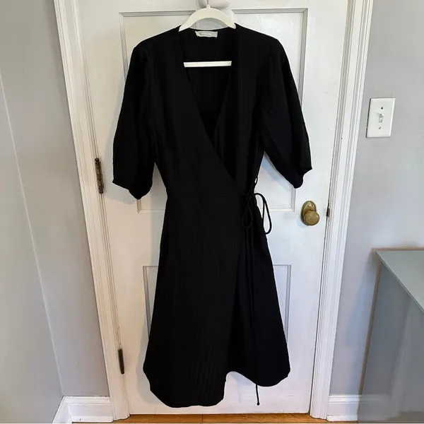 Everlane The City Stripe Wrap Dress - Image 3