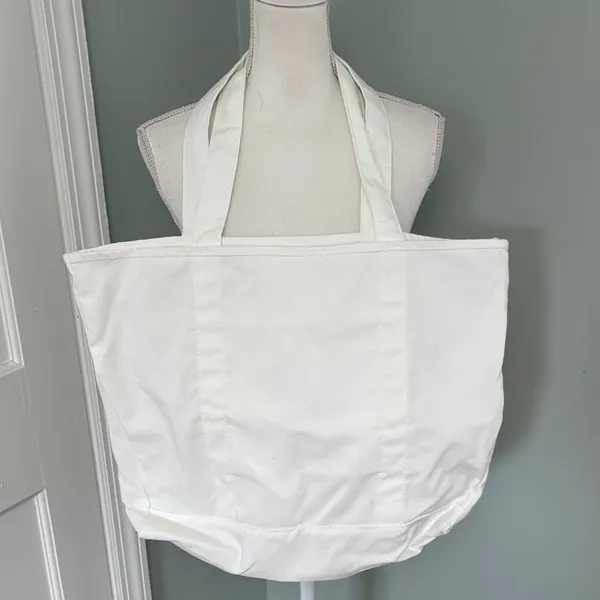 NWOT HALARA‎ White Canvas Reversible Tote Bag - Image 2