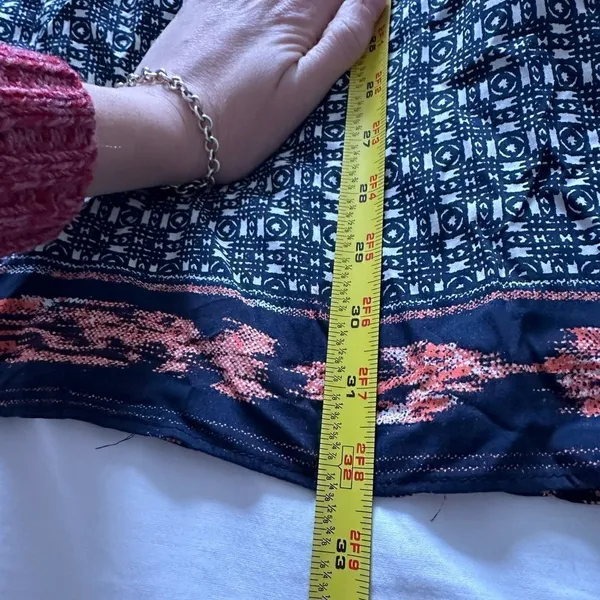Zara Basic Moroccan Printed Blue/ orange pattern Tunic Dress Size Small - Image 8