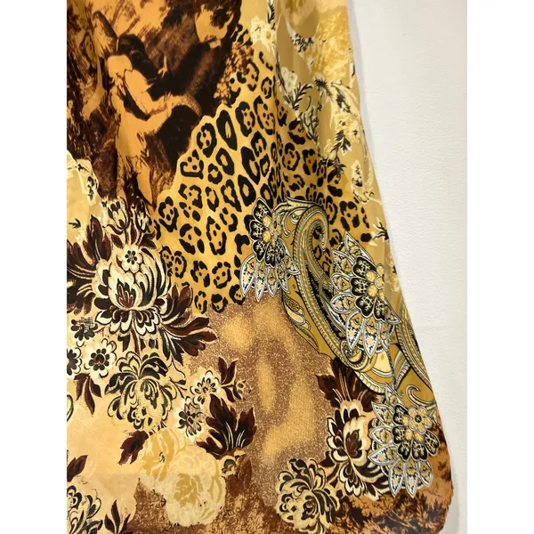 Baranda Y2K Patchwork‎ Boho Midi Skirt Animal Floral Print Size Medium - Image 5