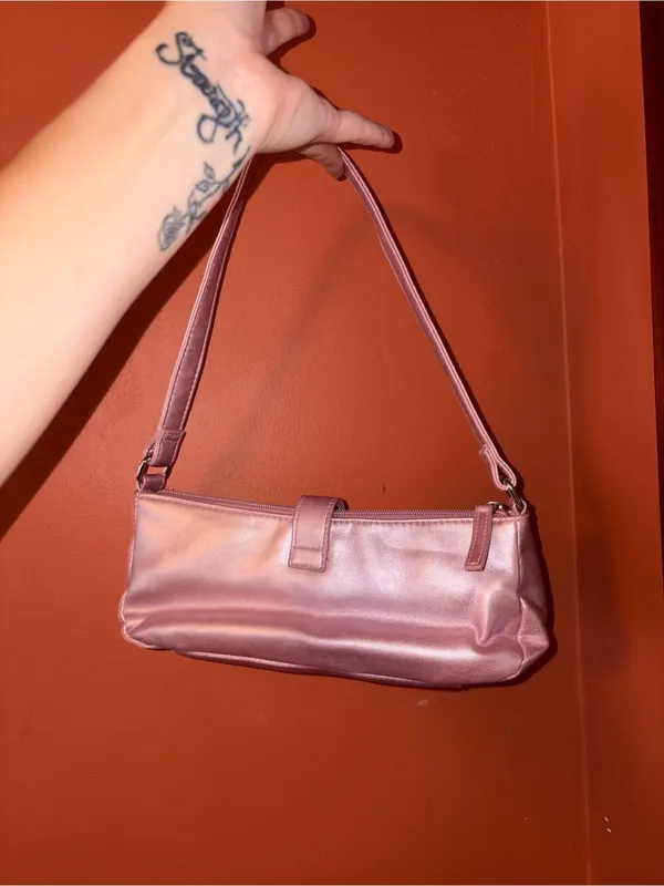 Pink Y2K Shoulder Bag with Studded Buckle - Image 4