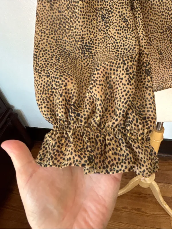 Sincerely Jules Animal Print Metallic Long Sleeve Blouse - Image 3