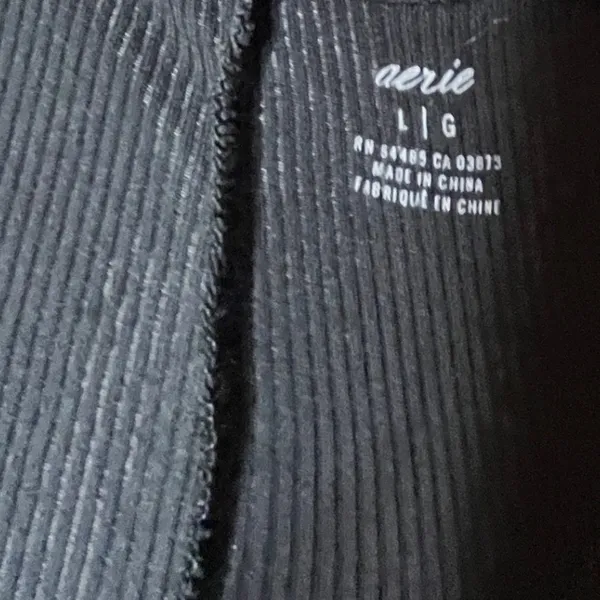 Aerie Black Ribbed‎ Racerback Tank Jumpsuit Romper Cargo Pockets Women's Size L - Image 3