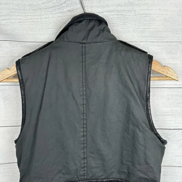 Horseware Ireland Womens size XS Waxed Canvas Leather Trim Quilted Barn Vest - Image 8
