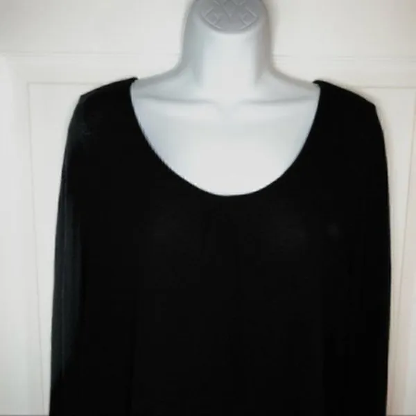 Ya Los Angeles Sweater Swing Button Dress Black M - Image 4