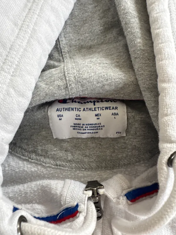 Champion White Zip-Up Hoodie - Image 3