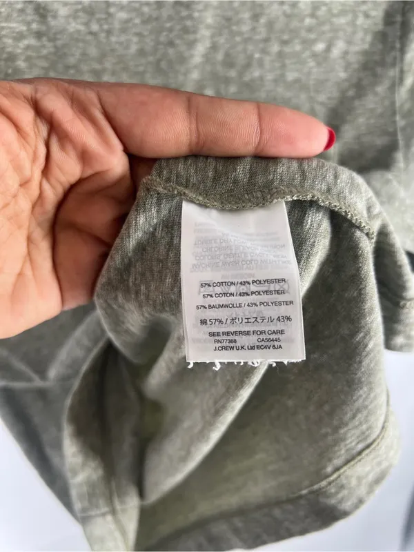J.Crew Marled Pocket Tee Size M Green Cotton Blend‎ Casual Basic - Image 6