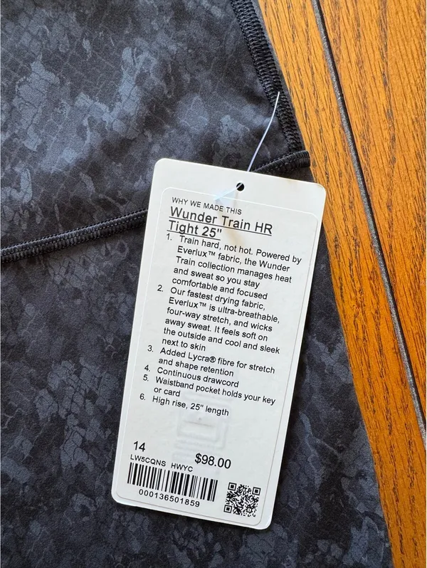 Lululemon Wunder Train High Rise 25” Hideaway Camo Black Size 14 NWT - Image 4