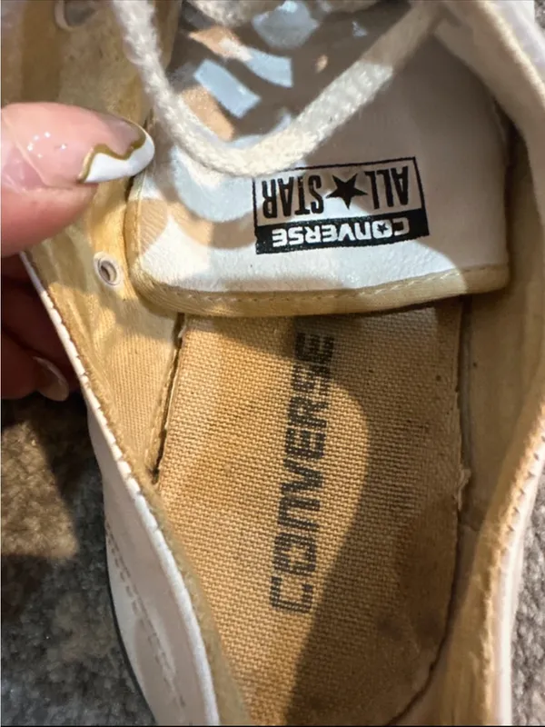 Converse All Star Low-Top Sneakers in White and Tan - Image 2