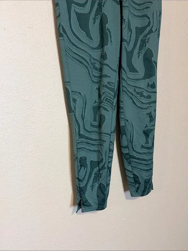 GYMSHARK‎ Power Leggings In Green Swirl Print Size Small - Image 3