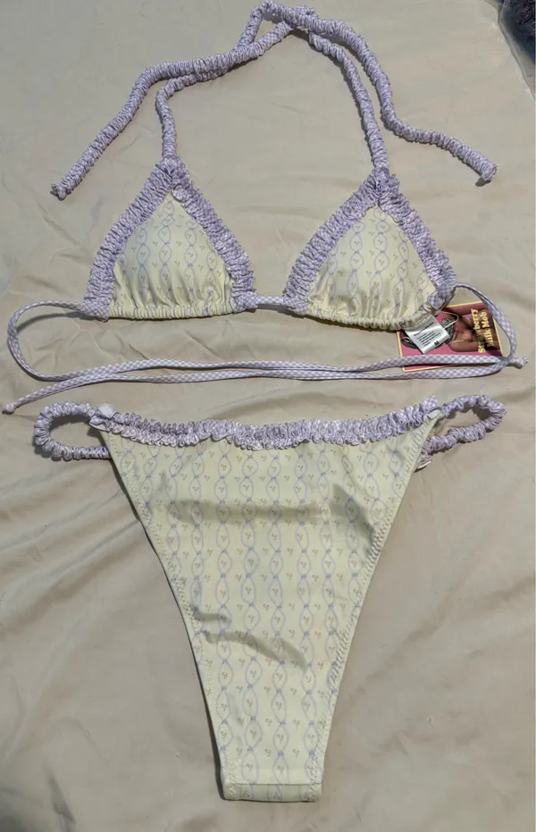 Strawberry Milk Mob Limoncello Bikini Set Medium Top/Large Bottom Purple - Image 6