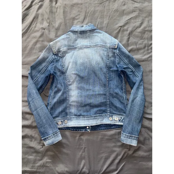 Levis Jean Jacket Womens Blue Medium Wash Trucker‎ Denim Y2K Size Large - Image 7